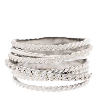 DAVID YURMAN Sterling Silver Diamond 12mm Wide Cr… - image 1