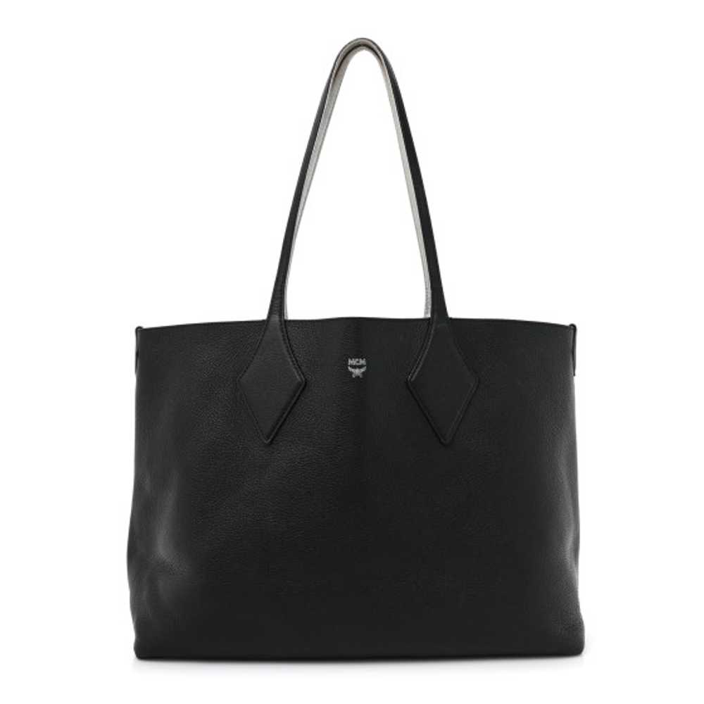 MCM Grained Calfskin Medium Yris Shopper Tote Bla… - image 1