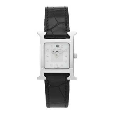 HERMES Stainless Steel Alligator Diamond Mother o… - image 1