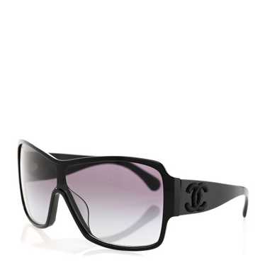 CHANEL Acetate Shield Sunglasses 5449-A Black - image 1