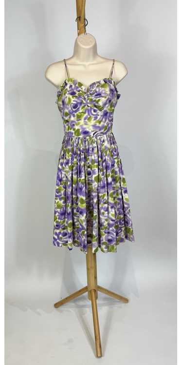 1950s Pixie of California Purple Watercolor Floral