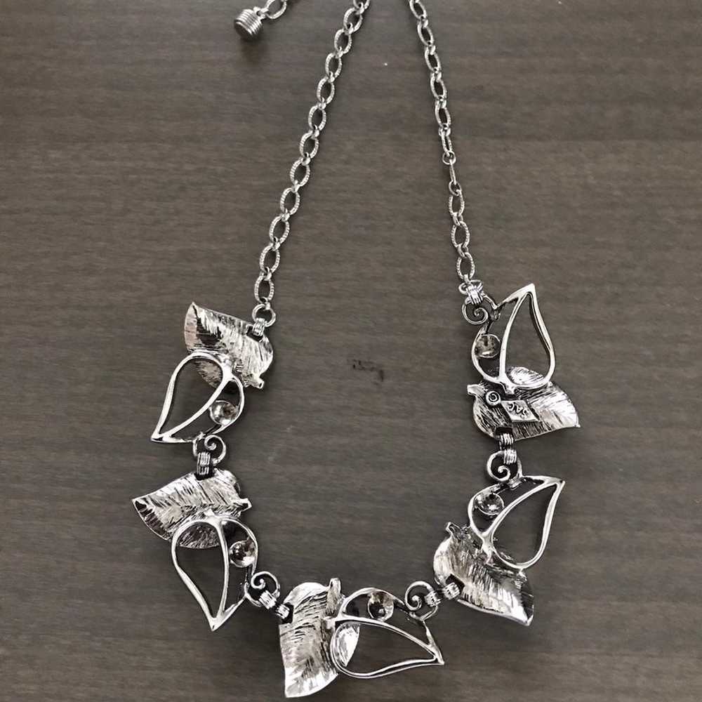 Vintage Sarah Coventry Open work Leaves Necklace … - image 2