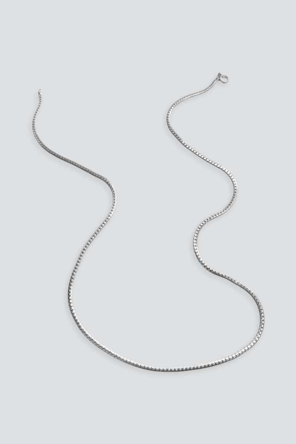 Vintage Flat Curb Chain Necklace - Sterling Silver - image 3