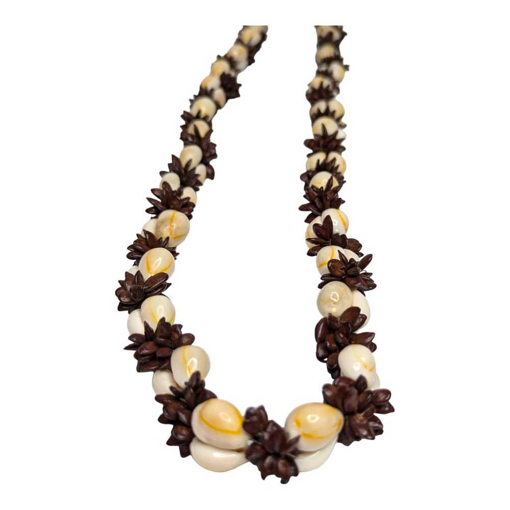 Hawaiian Cowrie Shell Lei Long Necklace Retro 70s… - image 6