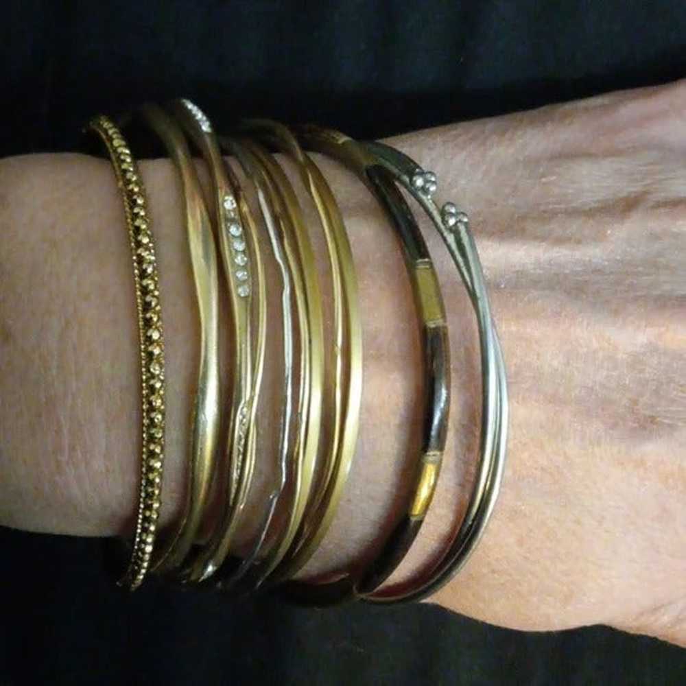 Large lot vintage metal bangle bracelets - image 1