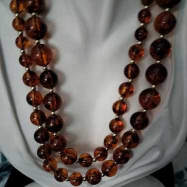 Vintage 36" Faux Amber Necklace - image 1