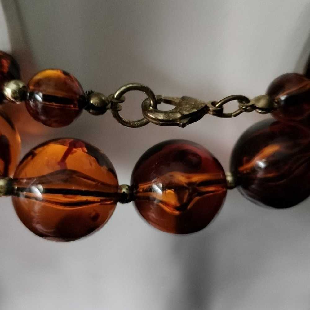 Vintage 36" Faux Amber Necklace - image 2