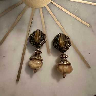 Vintage dangle clip on earrings
