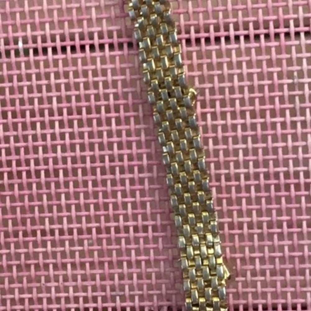 Vintage goldtone mesh bracelet with faux amethyst… - image 7