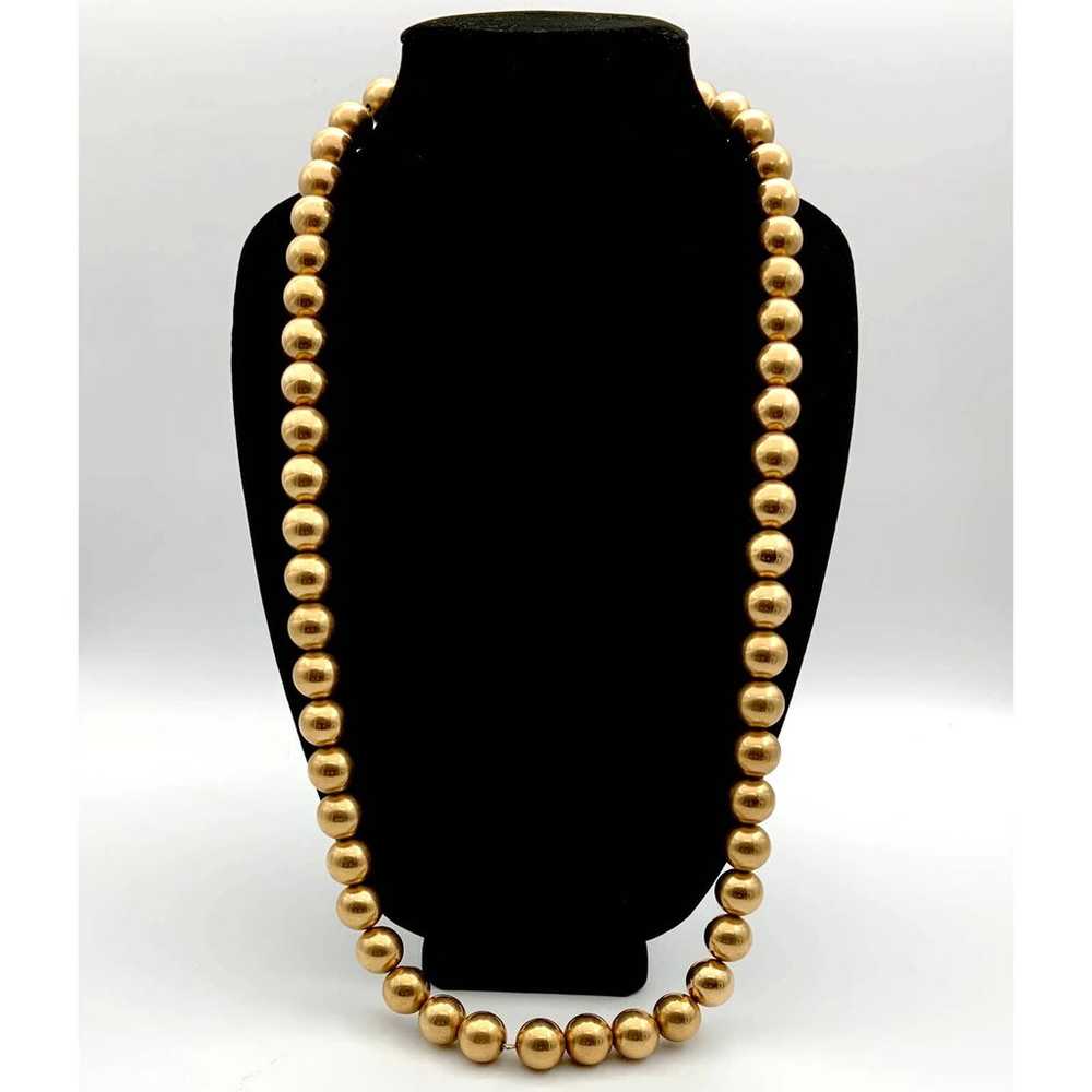 Brilliant Vintage Chunky 18" Gold-Tone Beaded Nec… - image 2