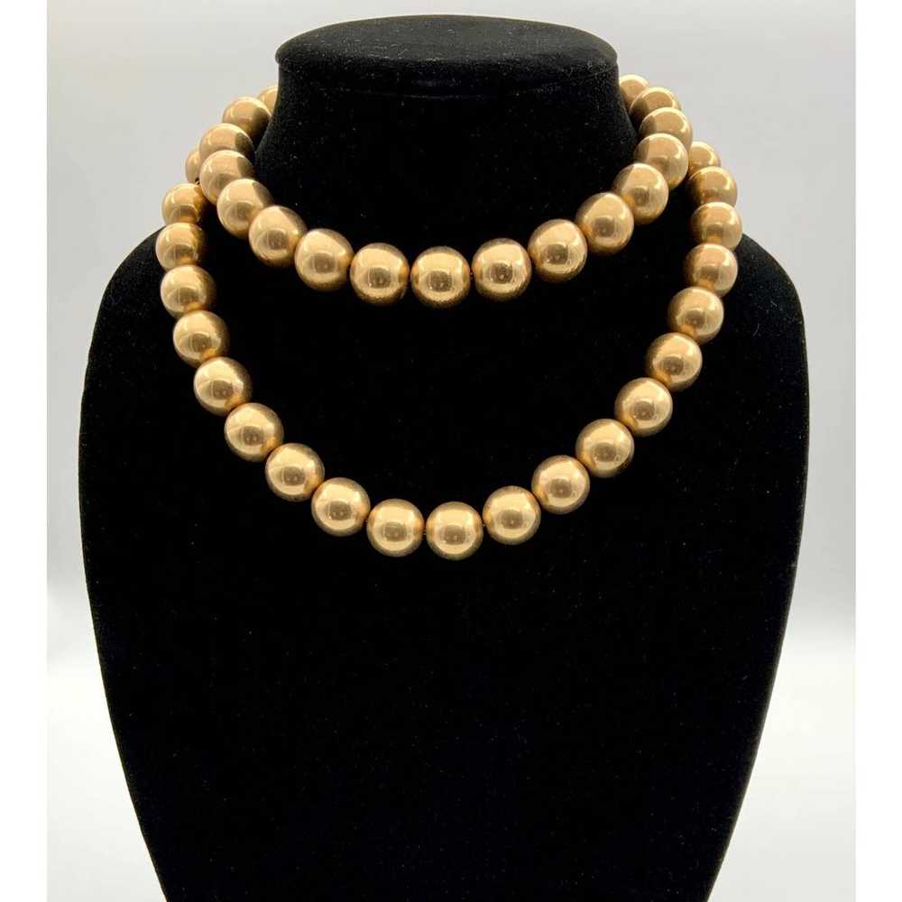 Brilliant Vintage Chunky 18" Gold-Tone Beaded Nec… - image 3