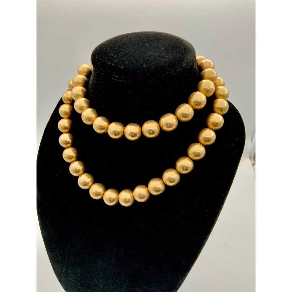 Brilliant Vintage Chunky 18" Gold-Tone Beaded Nec… - image 4