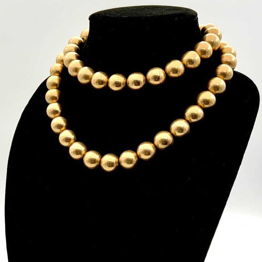 Brilliant Vintage Chunky 18" Gold-Tone Beaded Nec… - image 5