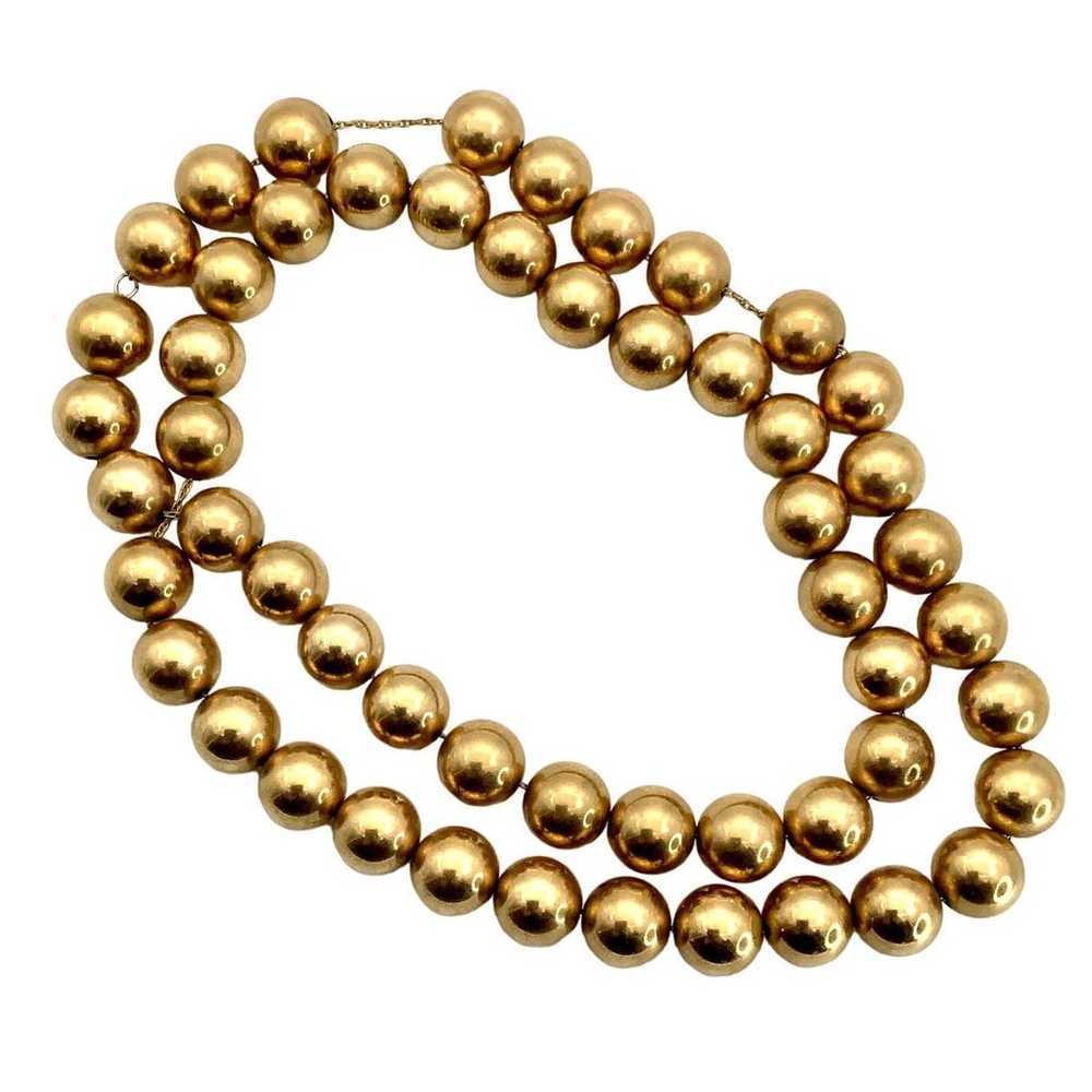 Brilliant Vintage Chunky 18" Gold-Tone Beaded Nec… - image 6