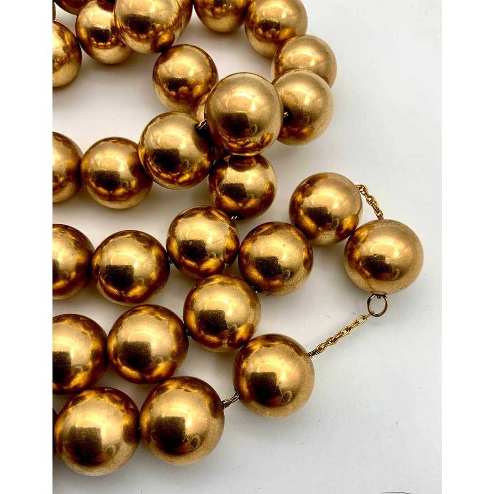 Brilliant Vintage Chunky 18" Gold-Tone Beaded Nec… - image 8