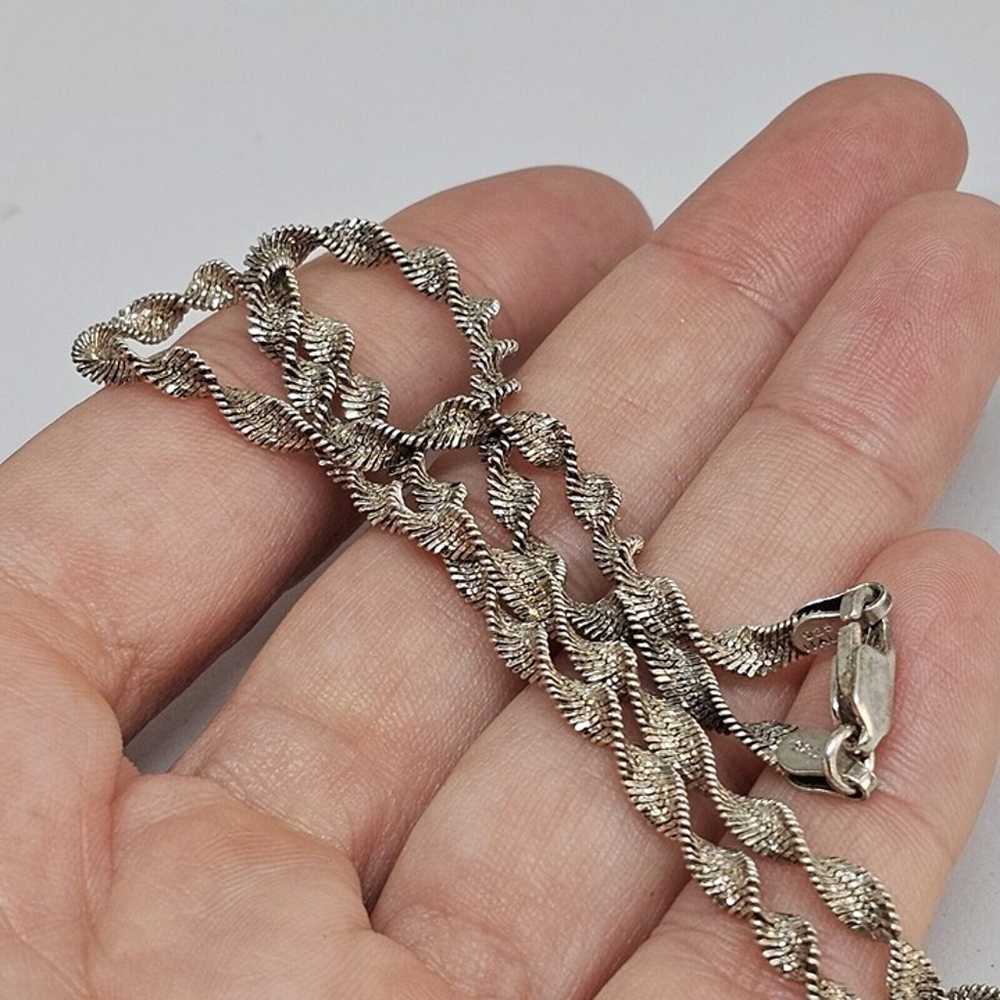 925 Sterling Silver - Vintage Signed SA Twist Cha… - image 7