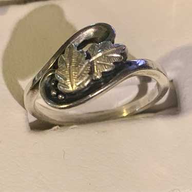 Vintage Sterling Silver Leaf Ring - image 1