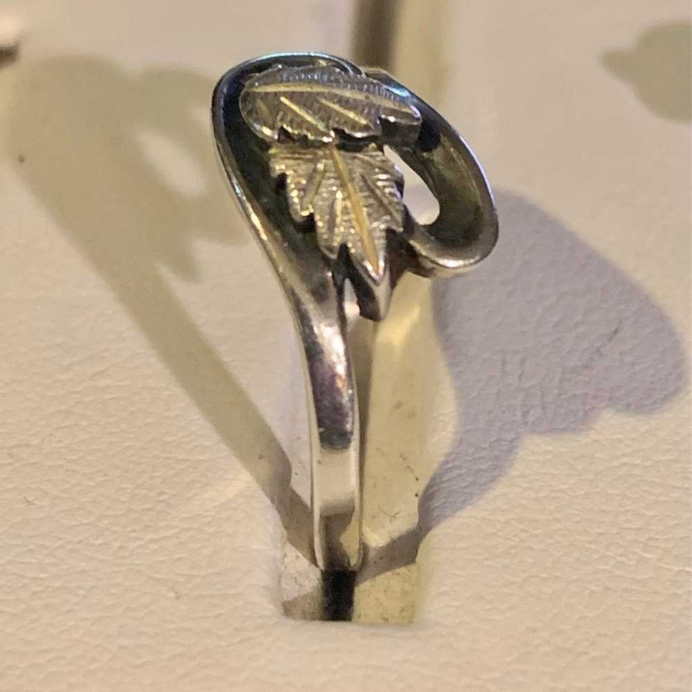 Vintage Sterling Silver Leaf Ring - image 3