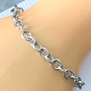 Vintage 925 Sterling Silver  Chain Link Bracelet … - image 1