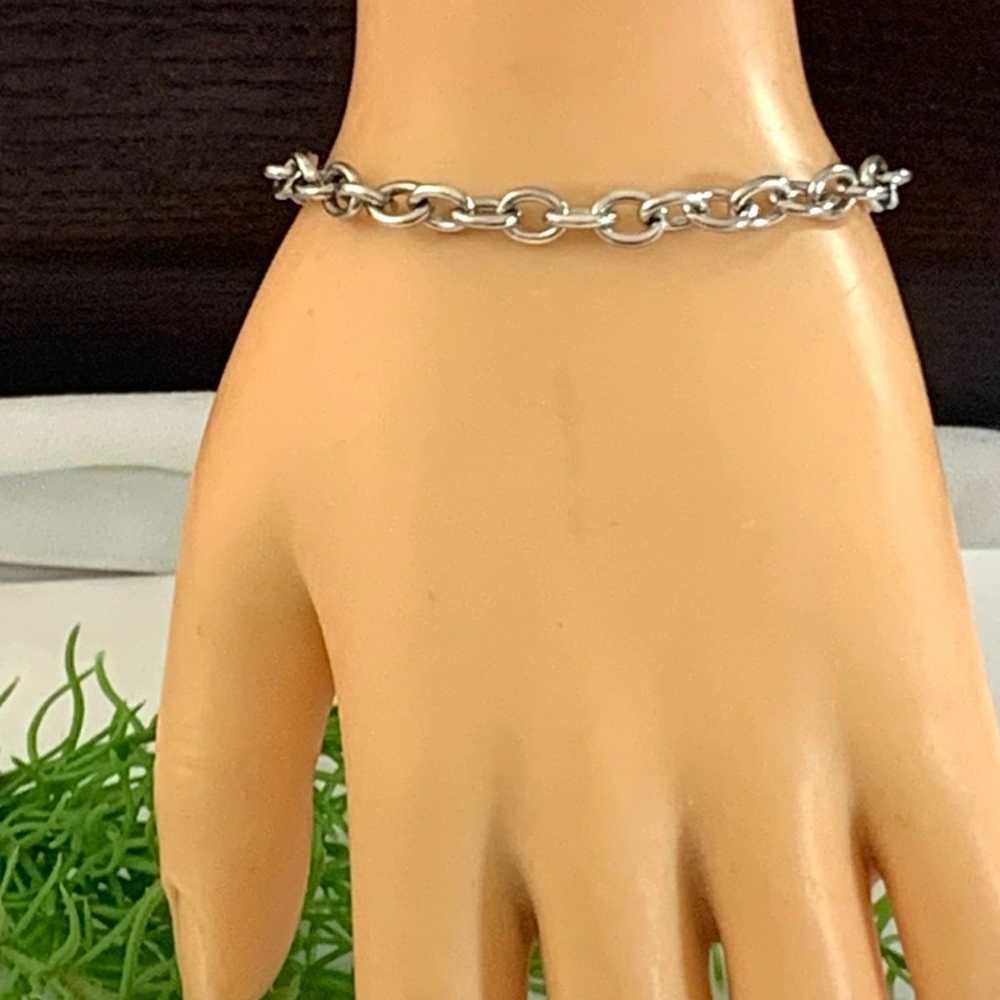 Vintage 925 Sterling Silver  Chain Link Bracelet … - image 5