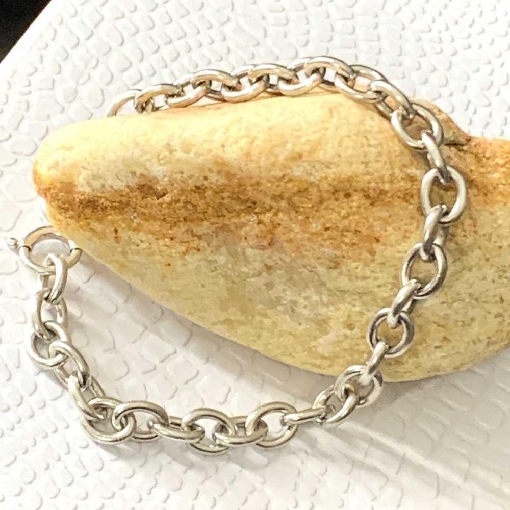 Vintage 925 Sterling Silver  Chain Link Bracelet … - image 6