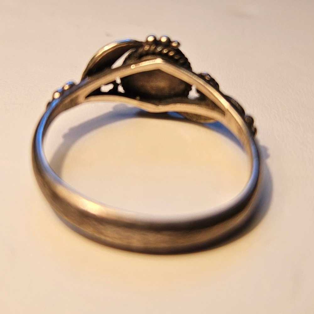 Vintage Sterling Silver Dainty Yin Yang Ring - image 6