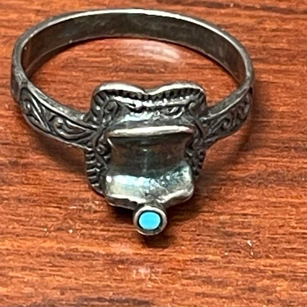 Vintage sterling silver horse saddle ring - image 3