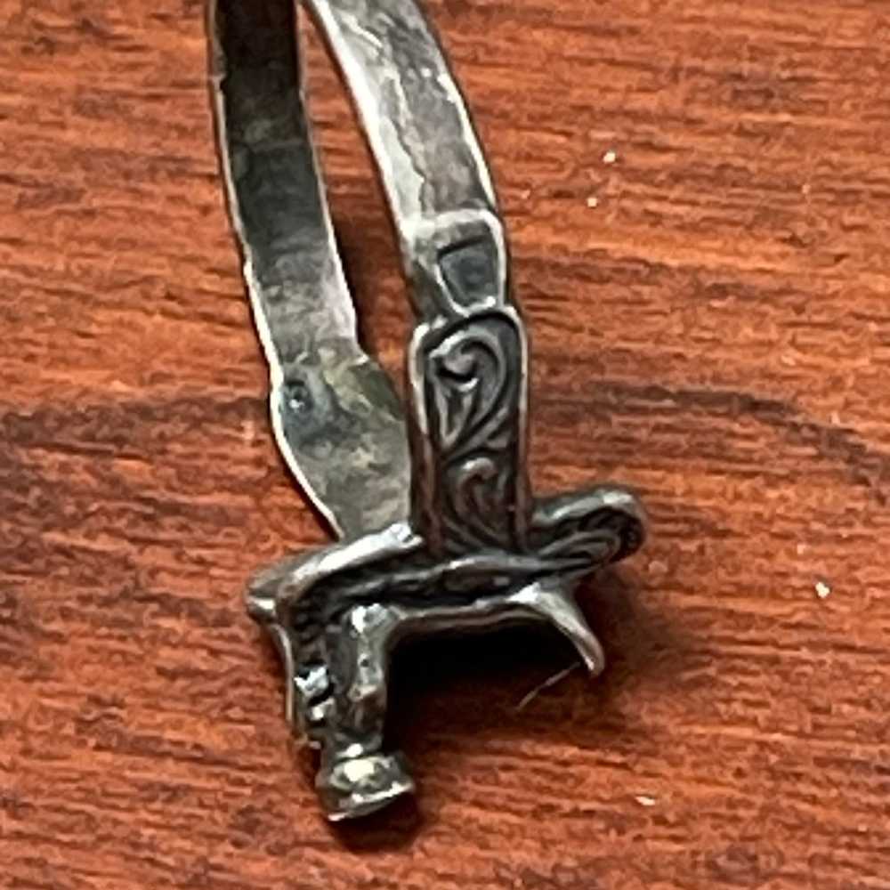 Vintage sterling silver horse saddle ring - image 6