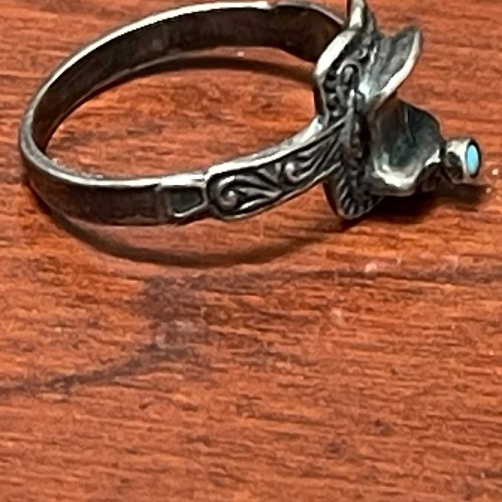 Vintage sterling silver horse saddle ring - image 7