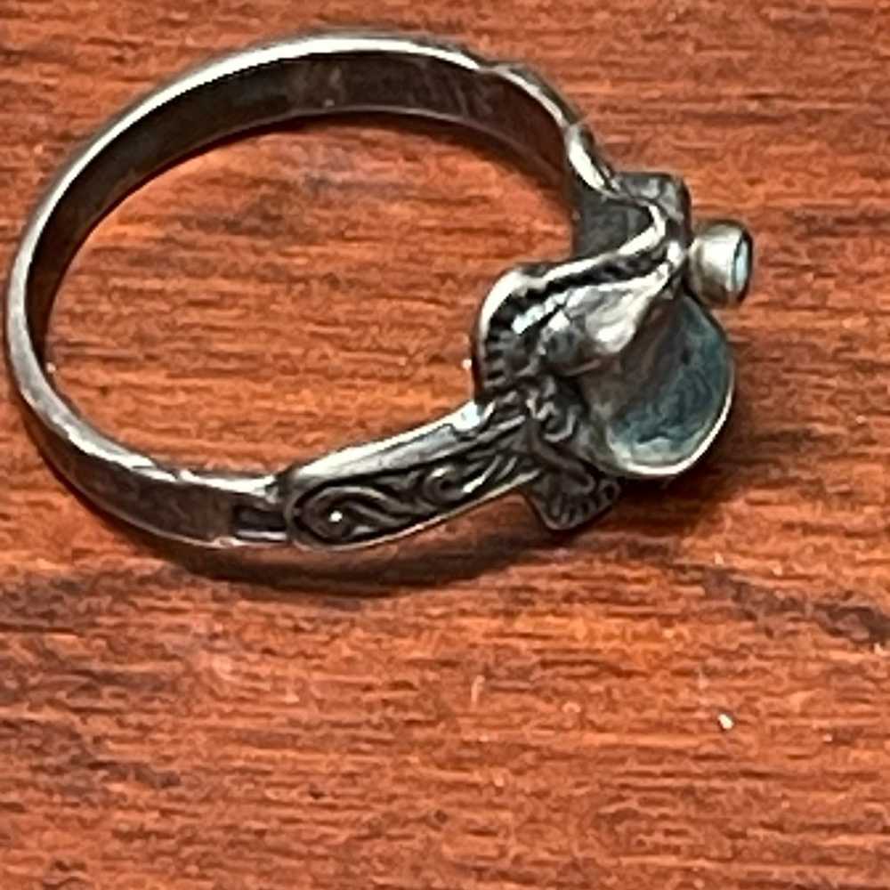 Vintage sterling silver horse saddle ring - image 9