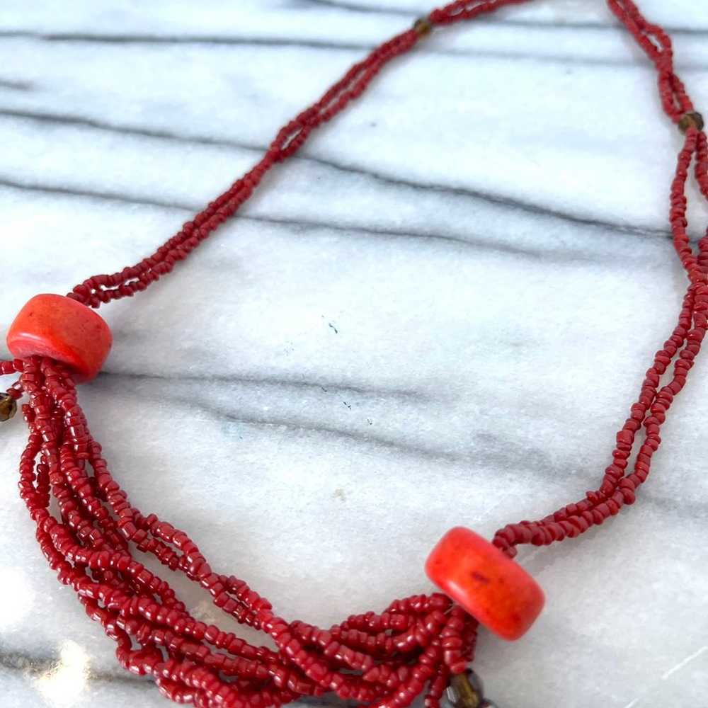 Coral Necklace - Vintage Handmade - image 2