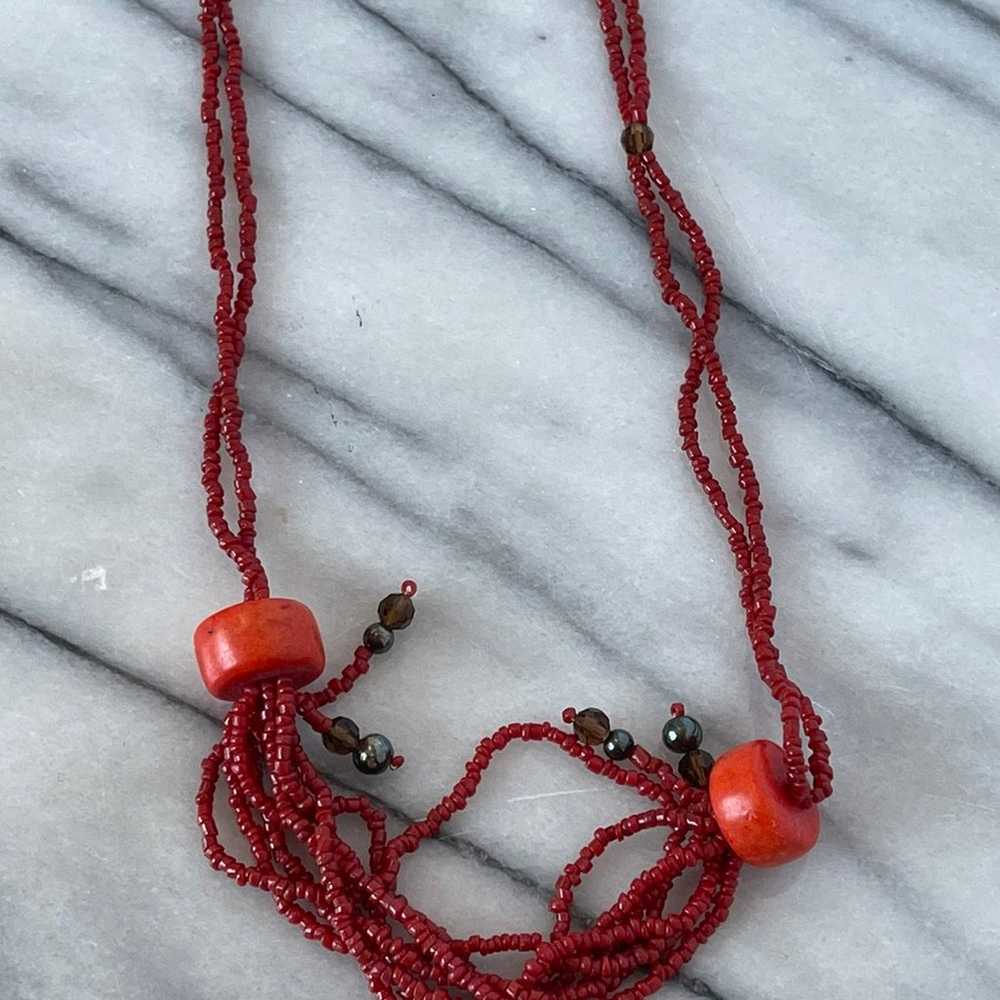 Coral Necklace - Vintage Handmade - image 5