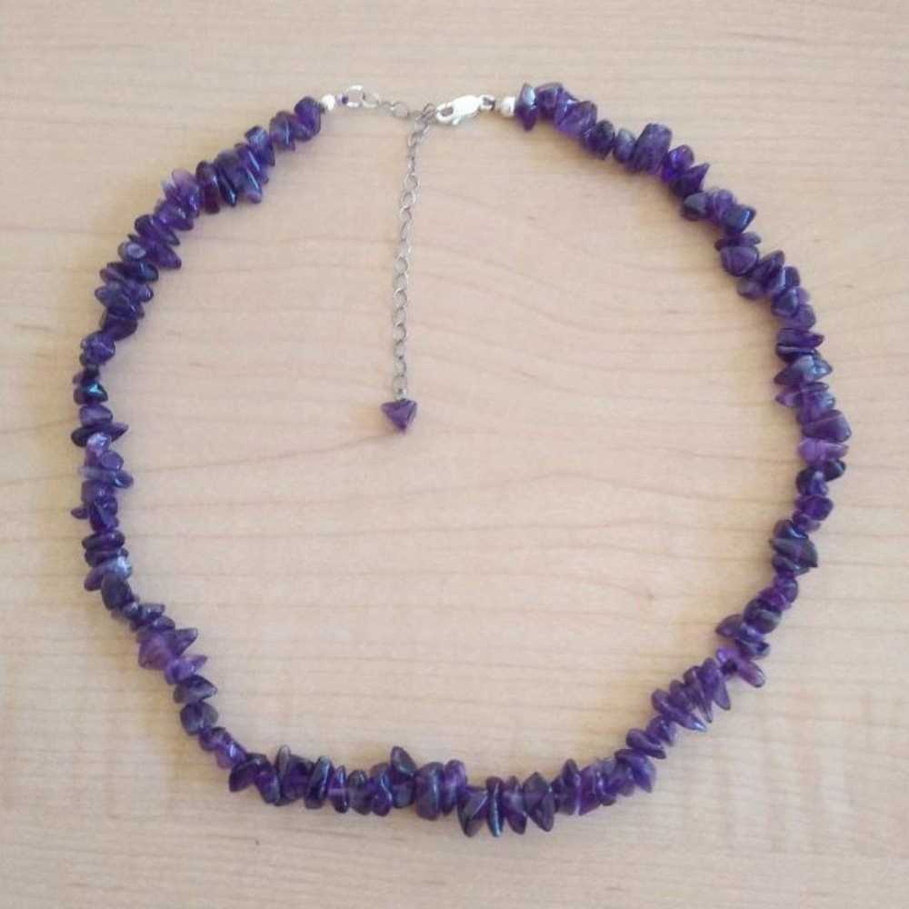 Sterling Silver and Amethyst Necklace - image 1