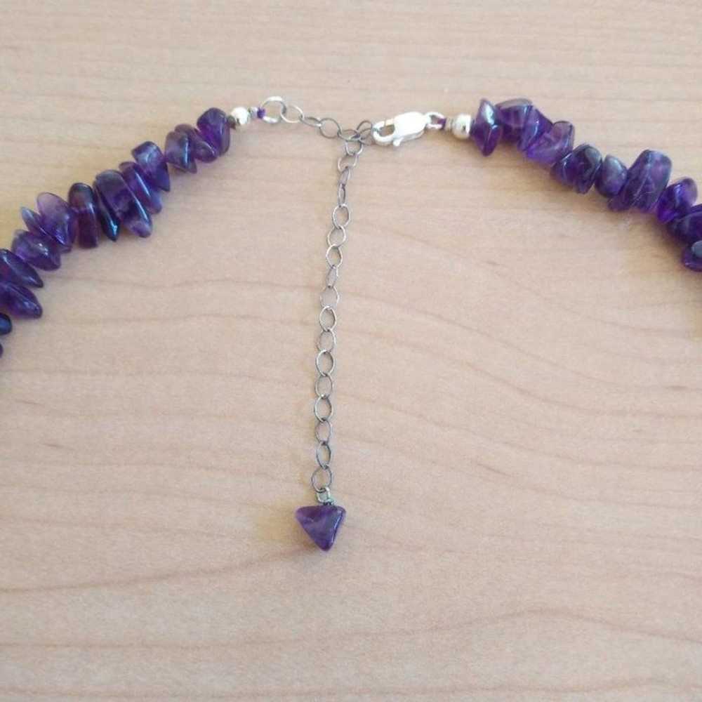 Sterling Silver and Amethyst Necklace - image 2