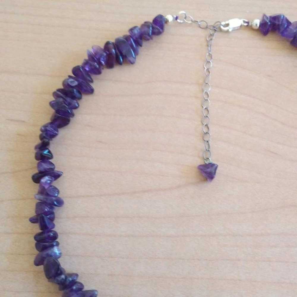 Sterling Silver and Amethyst Necklace - image 3