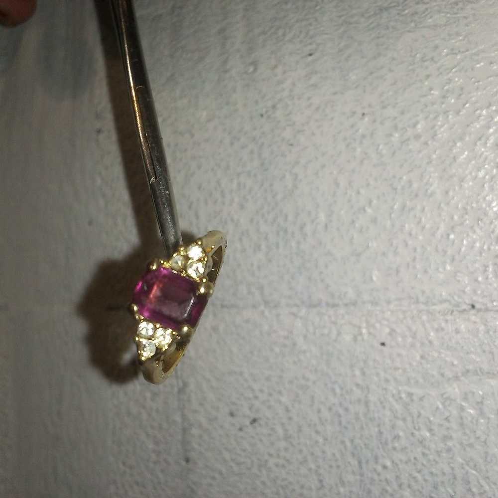 18k gold plated silver antique ruby and diamond r… - image 3