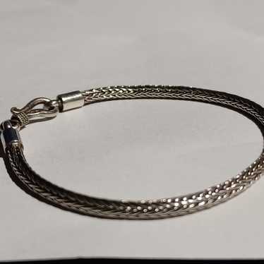 Foxtail Wheat Hook Clasp Bracelet 925 Sterling Si… - image 1