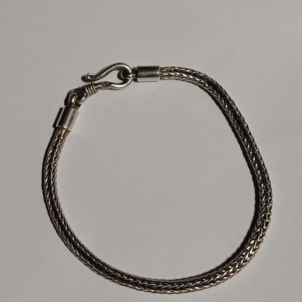 Foxtail Wheat Hook Clasp Bracelet 925 Sterling Si… - image 2