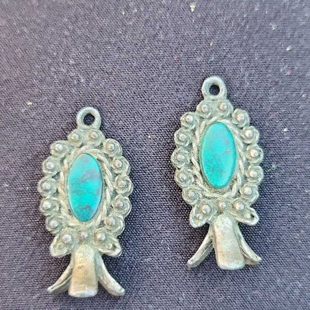 Vintage sterling silver and turquoise earring set - image 1