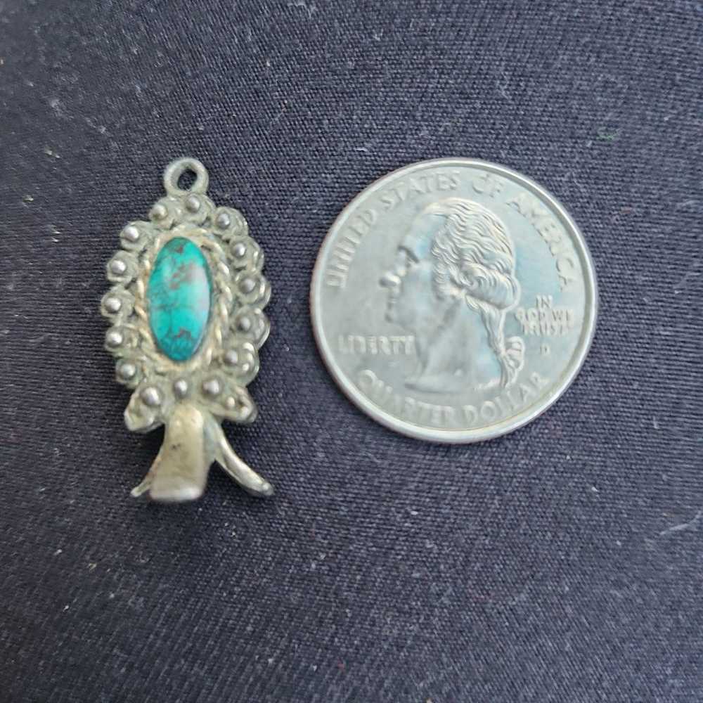 Vintage sterling silver and turquoise earring set - image 2