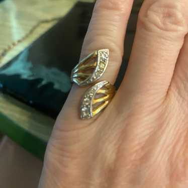 Vintage 18k gold electroplated ring size is about… - image 1