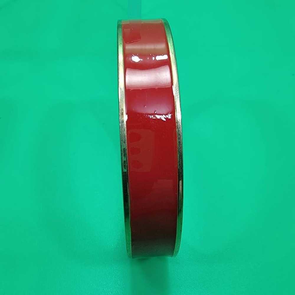 Two Monet Bangle Bracelet Red & Black Enamel Gold… - image 3