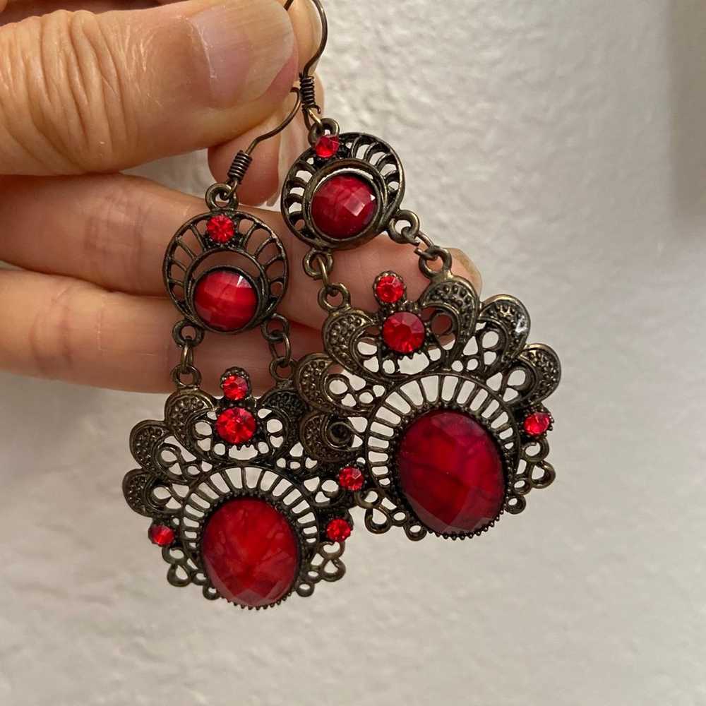 Vintage, antique look earrings - image 2