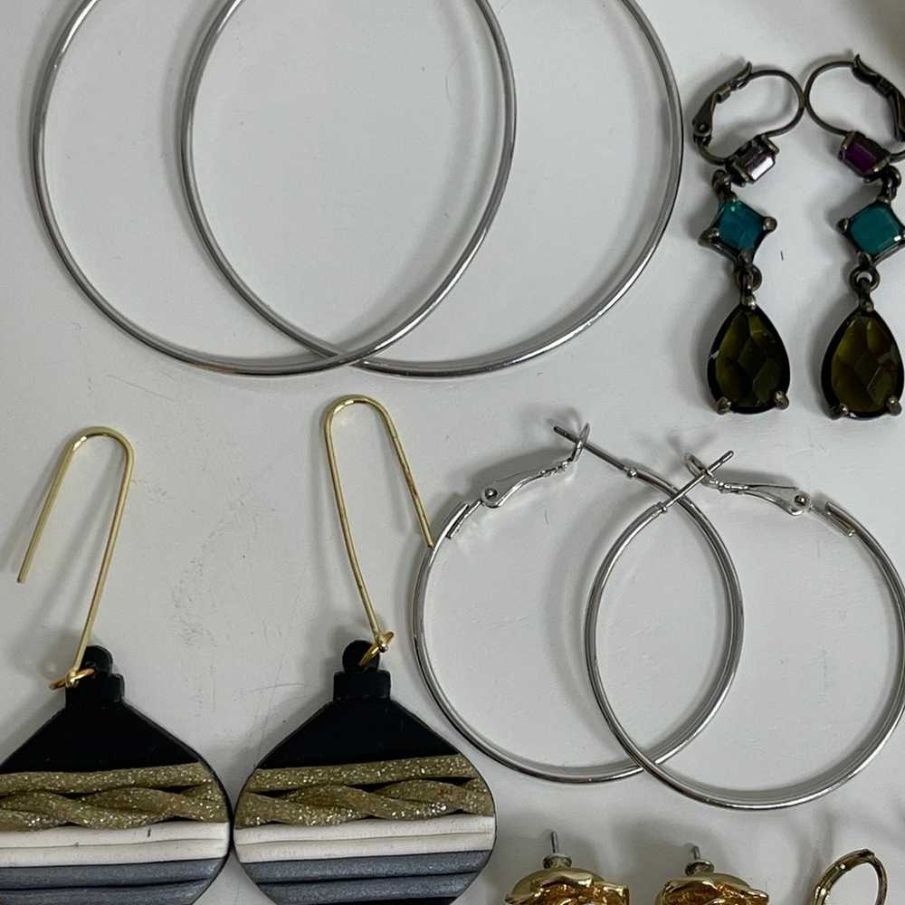 Earring Lot of 40 Pair Gold Silver Tone Dangle St… - image 2