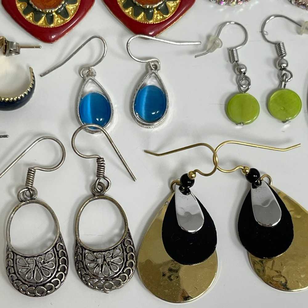 Earring Lot of 40 Pair Gold Silver Tone Dangle St… - image 7