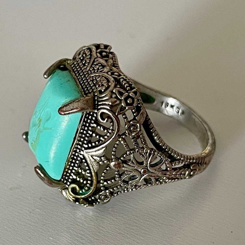 24k Gold Plated turquoise stone ring - image 4