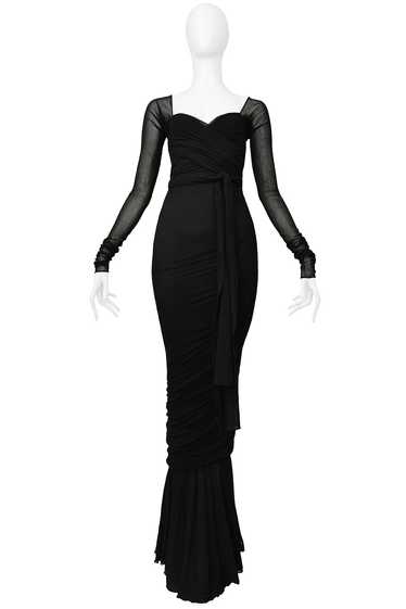 GIORGIO SANT ANGELO ICONIC BLACK MESH EVENING GOWN