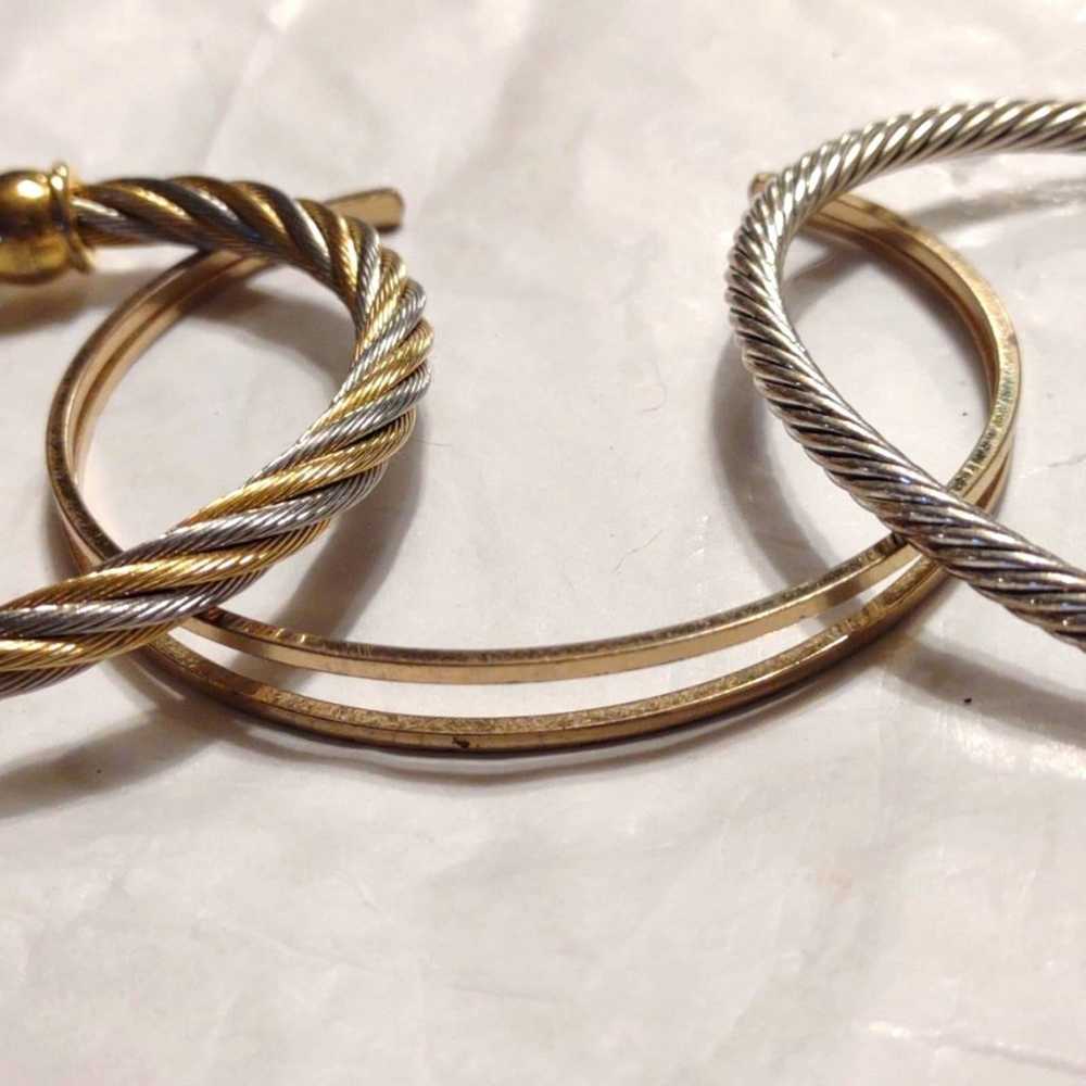 Beautiful lot of vintage silver and gold bracelet… - image 3