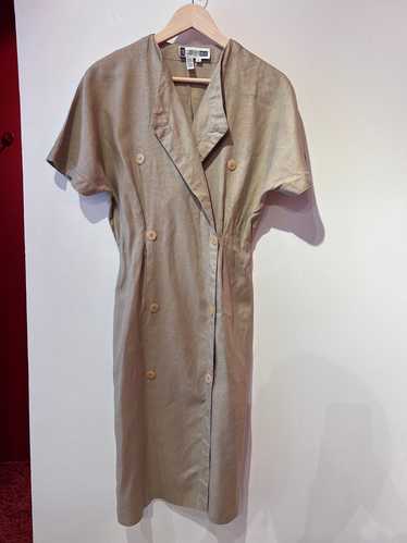 Khaki Linen Dress