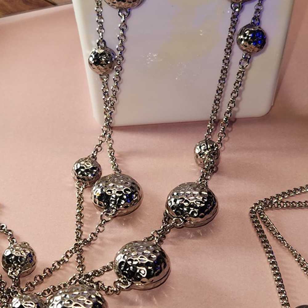 #2016, LOT VINTAGE SILVER TONE PRECIOUS 3 NECKLAC… - image 5